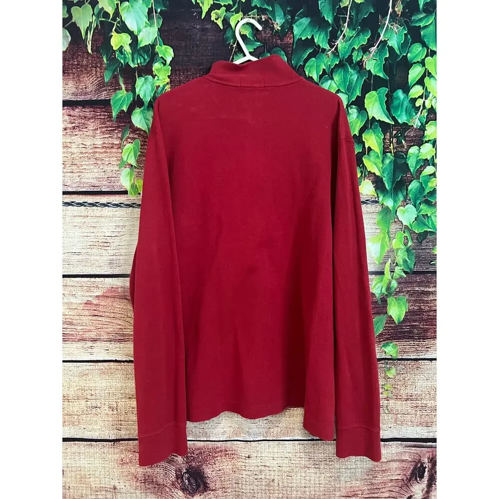 Polo Ralph Lauren Estate Rib 1/4 Zip Pullover Sweater Flesh Pony Red Men's Large